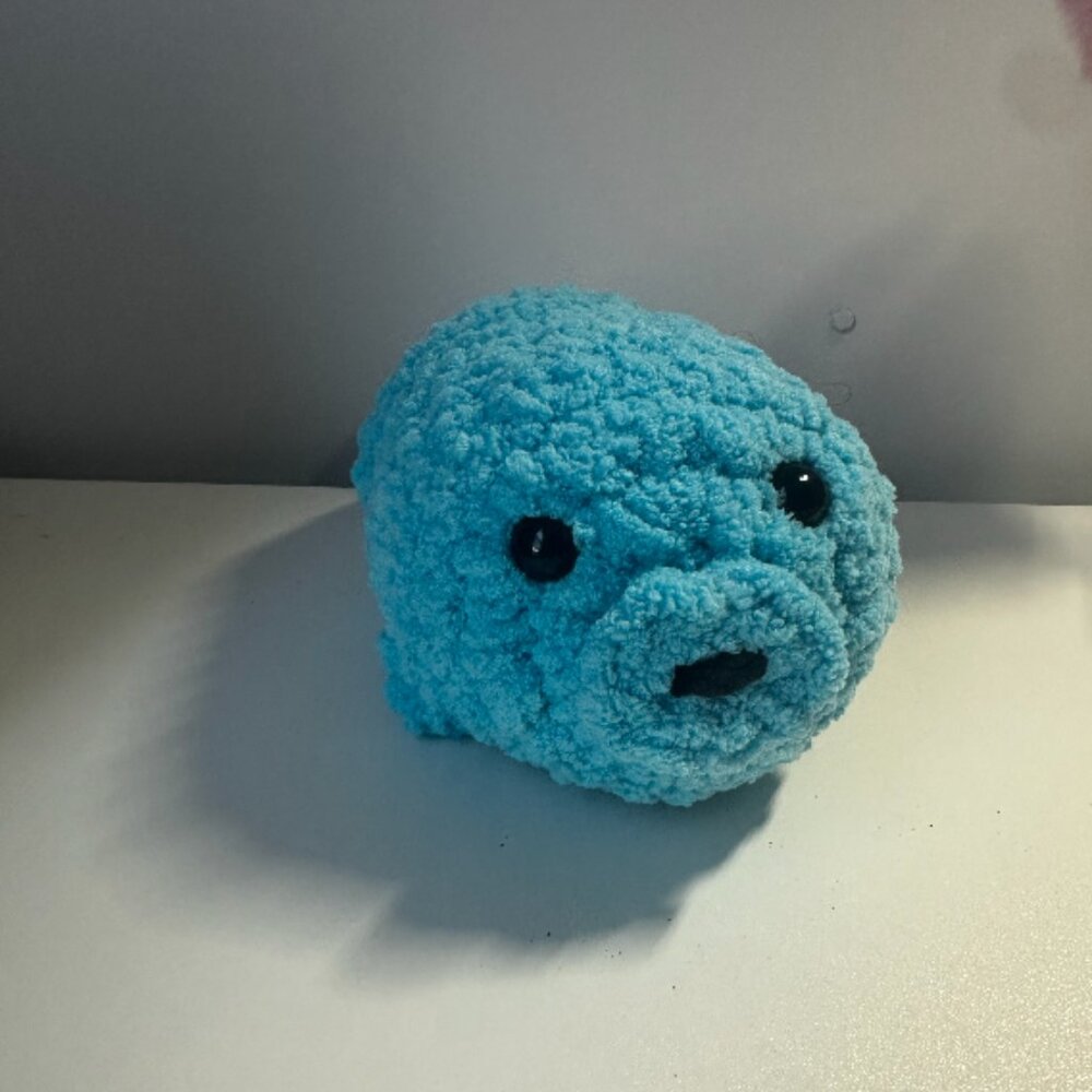 Crochet Seal, amigurumi, blue, stuffed animal